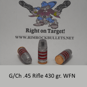 g/ch .45 rifle 430 gr. LBT-WFN per 50 in plastic ammo box