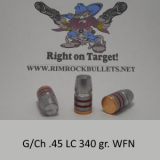 g/ch .45 LC 340 gr. LBT-WFN per 100 in a plastic ammo box